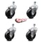 Service Caster 4 Inch Soft Rubber Wheel Swivel 3/8 Inch Threaded Stem Caster Set SCC-TS20S414-SRS-381615-4 - alternate 5